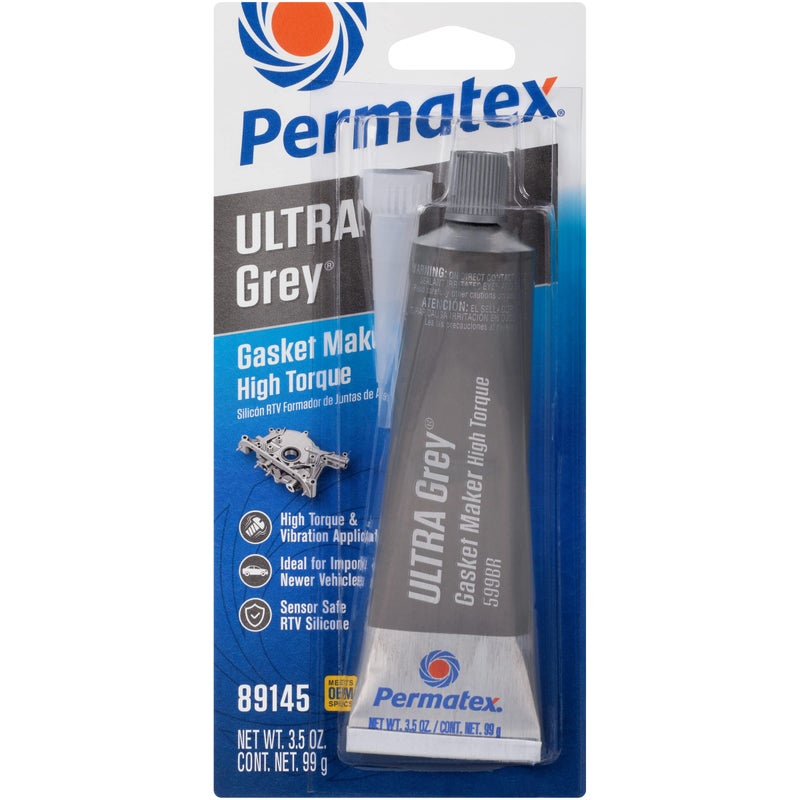 Permatex 22074-6PK Ultra Grey Rigid High-Torque RTV Silicone Gasket Maker, 0.5 oz. (Pack of 6) - Image 1